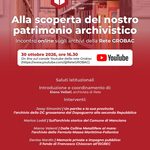 ALLA SCOPERTA DEL NOSTRO PATRIMONIO ARCHIVISTICO – Incontro on line della rete Grobac ALLA SCOPERTA DEL NOSTRO PATRIMONIO ARCHIVISTICO – Incontro on line della rete Grobac